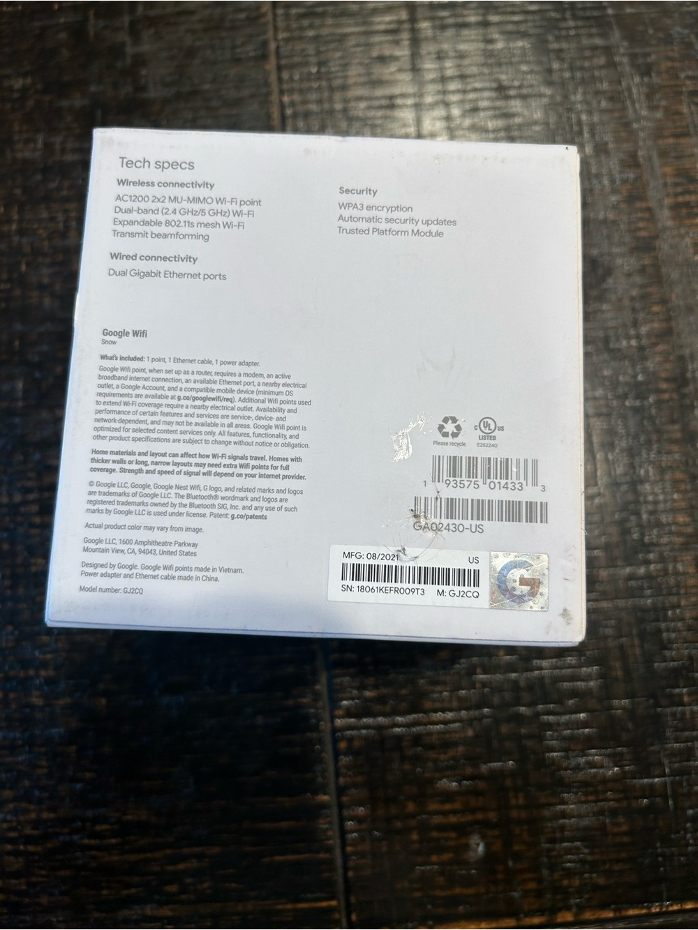 Google White Wi‑Fi Point - Home Router - Picture 5 of 9